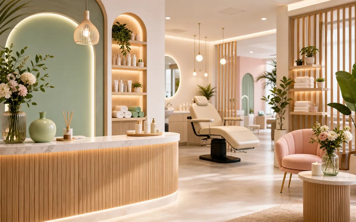 ตัวอย่างภาพธุรกิจบริการในร้านพร้อม flow จองคิว