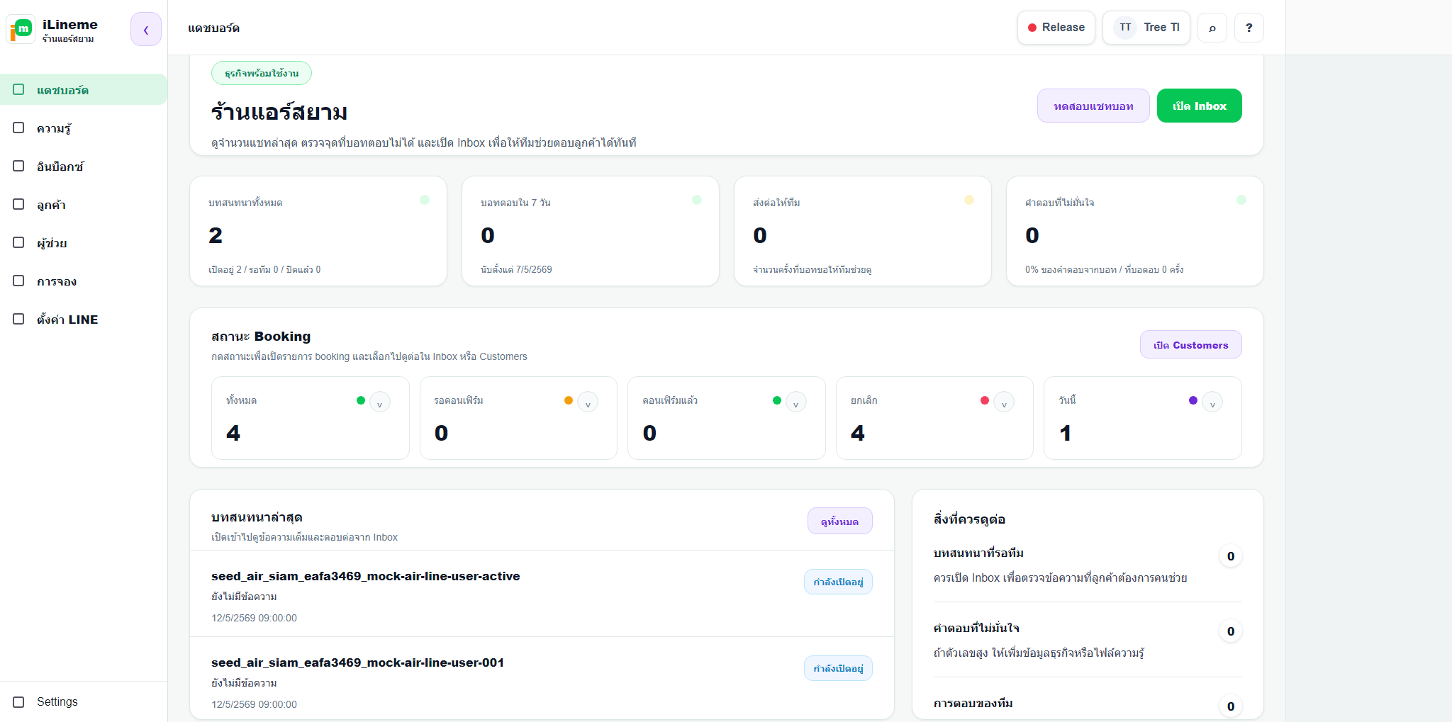 Dashboard พร้อมรายการ gap